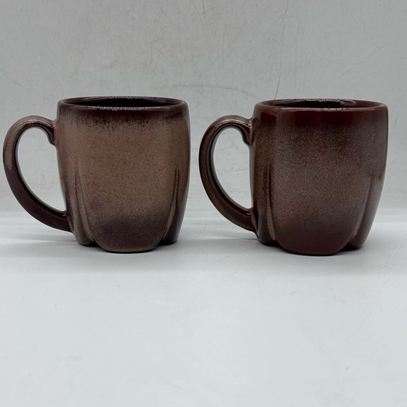 Vintage Set of 2 FRANKOMA Plainsman Cinnamon Brown C6 Coffee Cup Mug - Picture 6 of 12